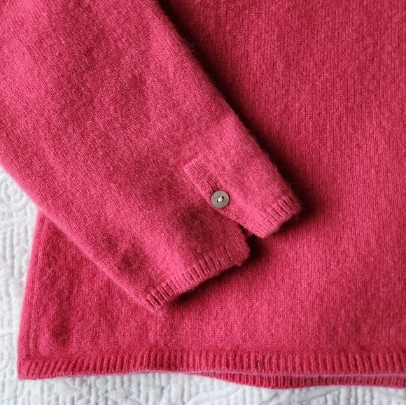 Land's End Cashmere Long Sleeve Polo Soft Pink Collared Sweater - Picture 6 of 9